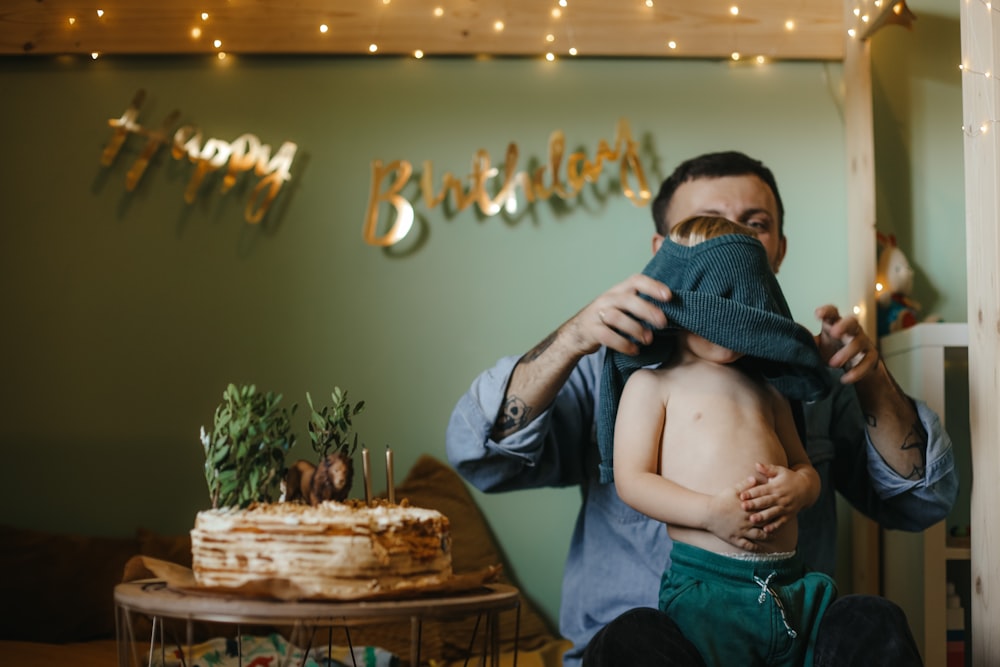 a person holding a baby