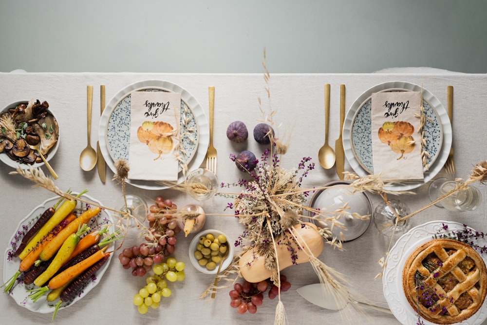 a table full of food