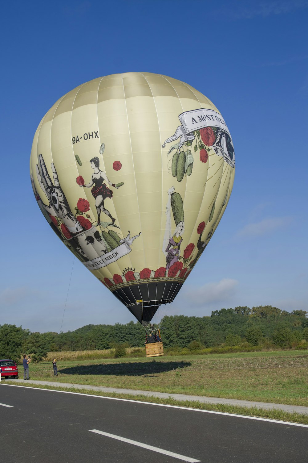 a large balloon in the air