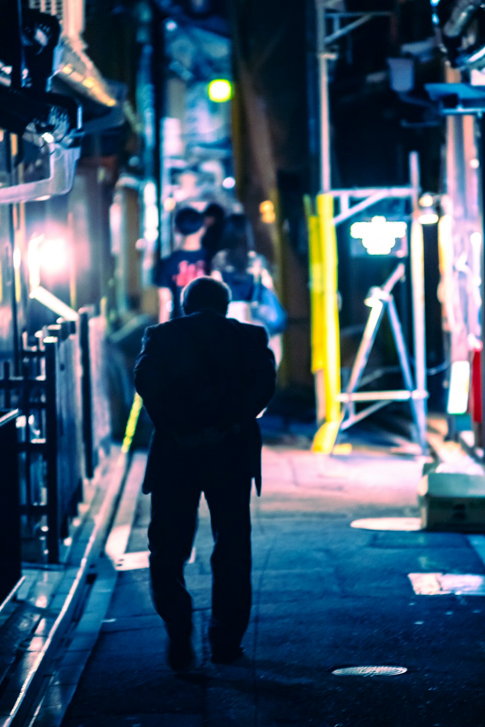 a man walking down a street