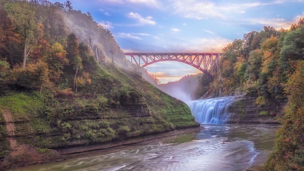 a bridge over a river