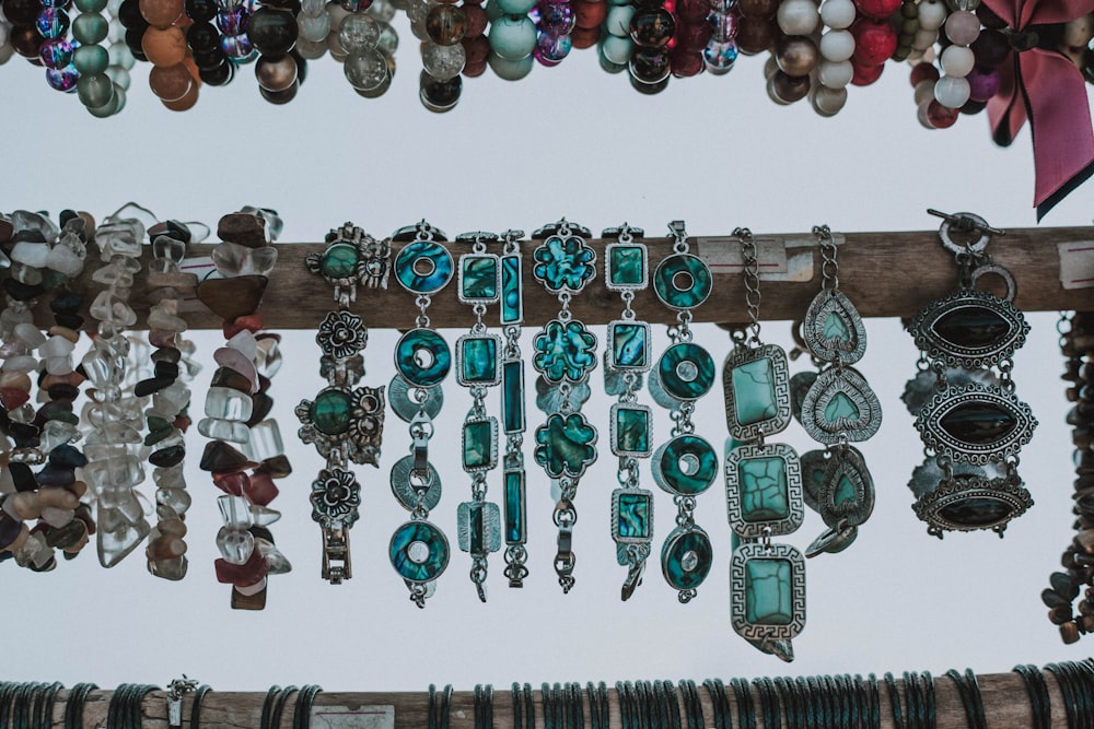 a group of necklaces