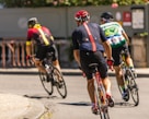 a group of people riding bikes