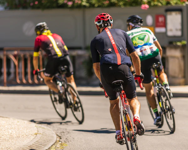 Group of cyclists riding together