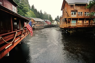 a boat on a river