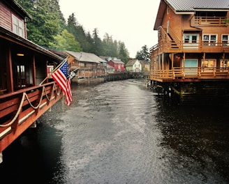 a boat on a river