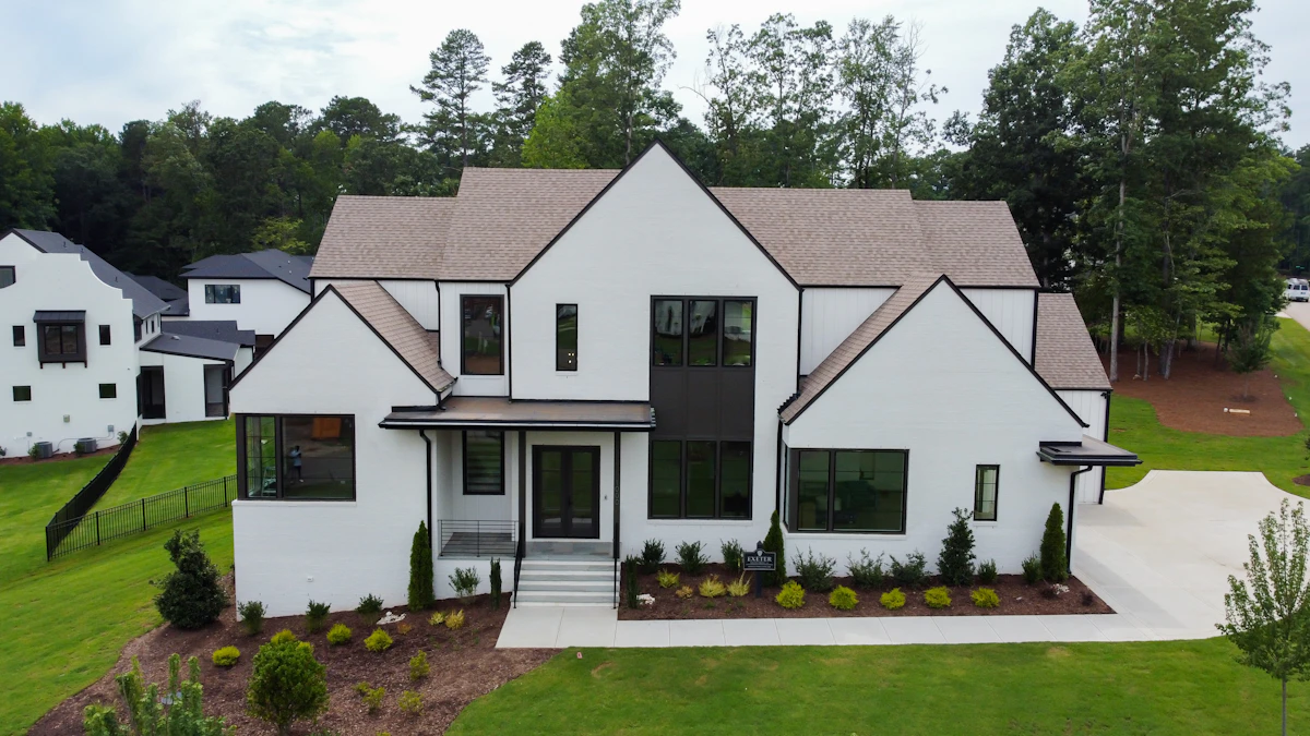 Aerial view of a luxury single-family home