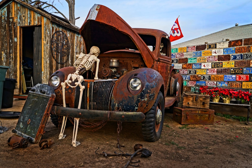 an old rusted out truck