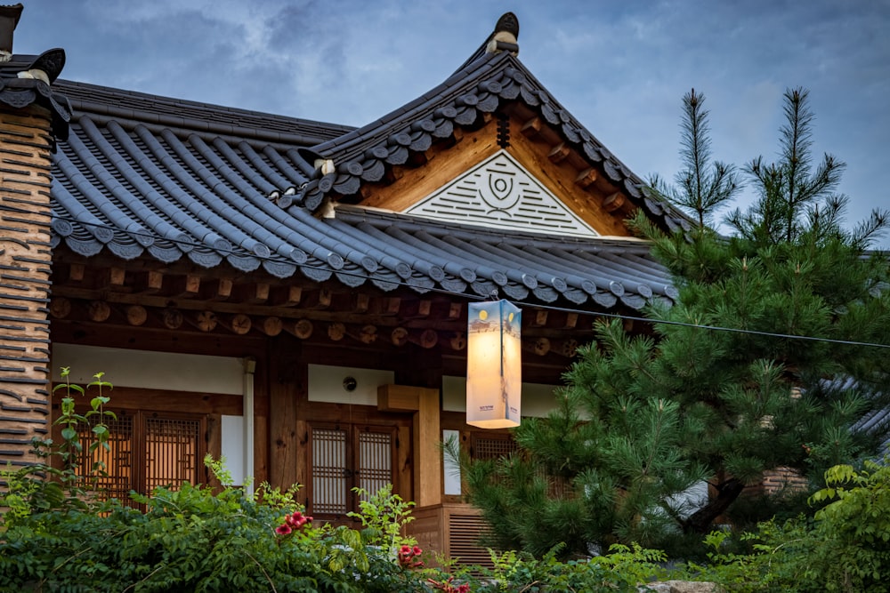 a house with a large roof