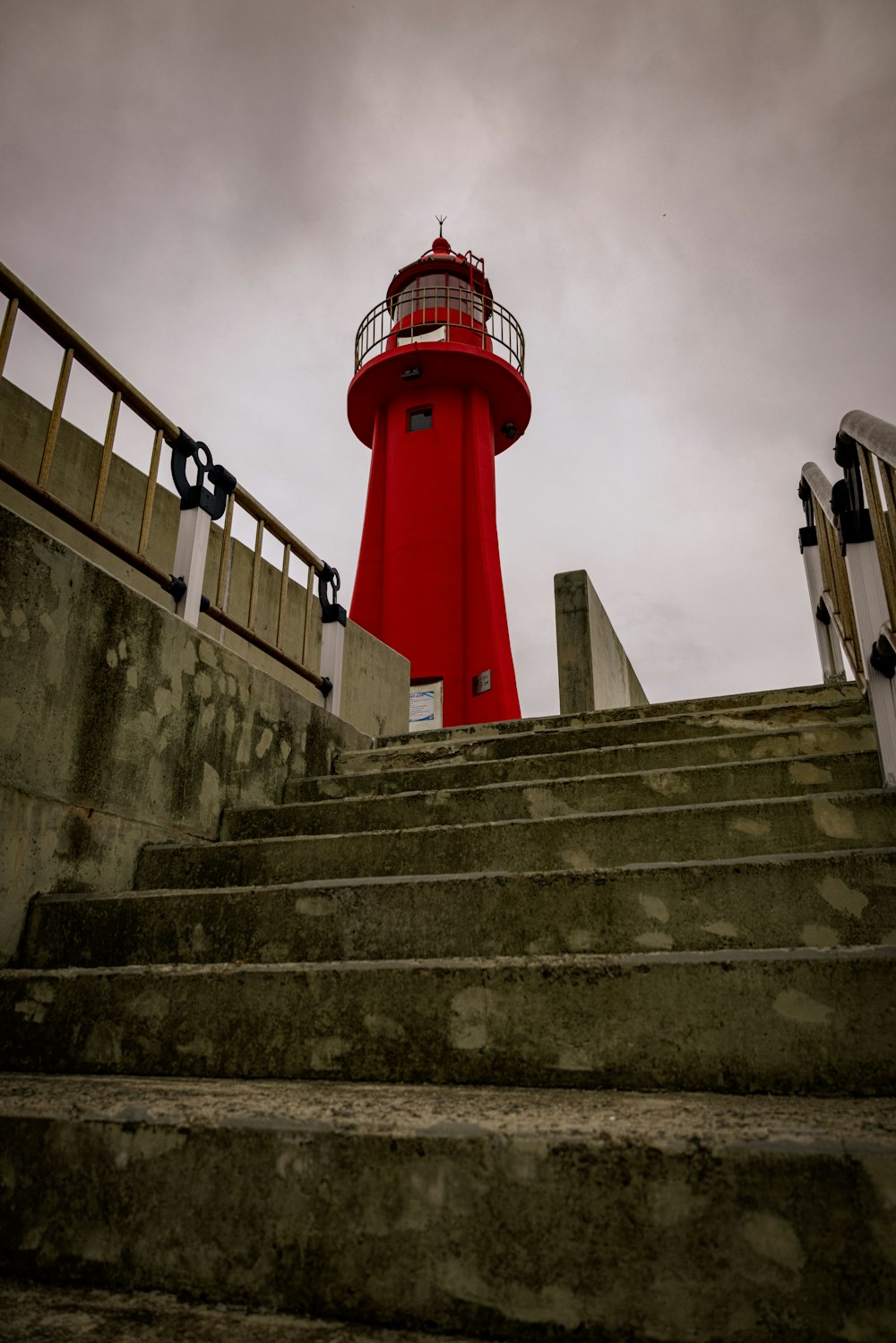 a red and white lighthouse