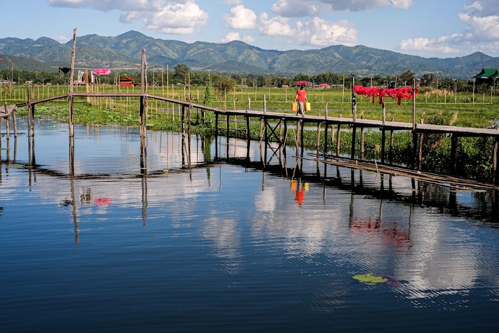 a person standing on a dock