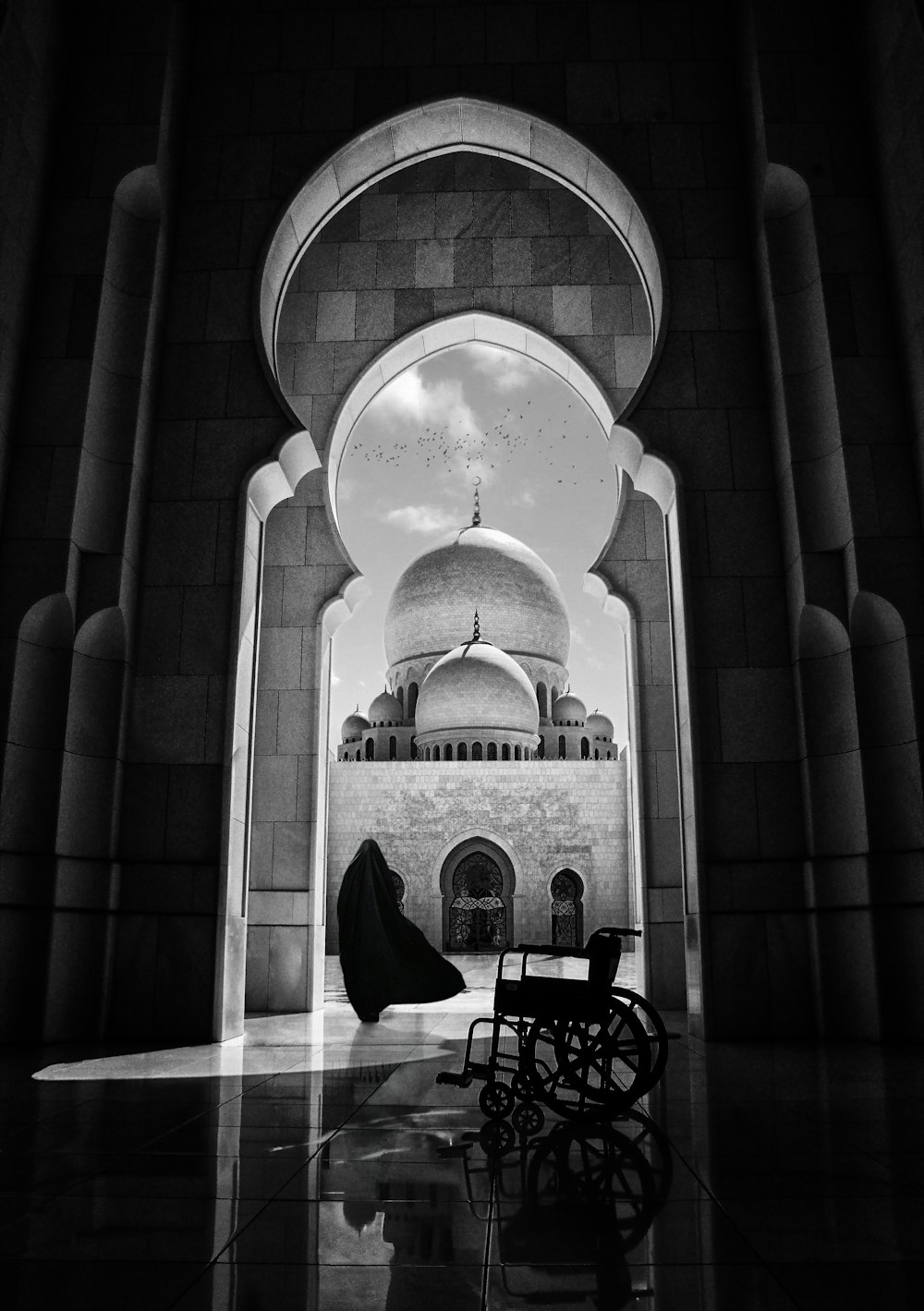 a large building with a large arched doorway