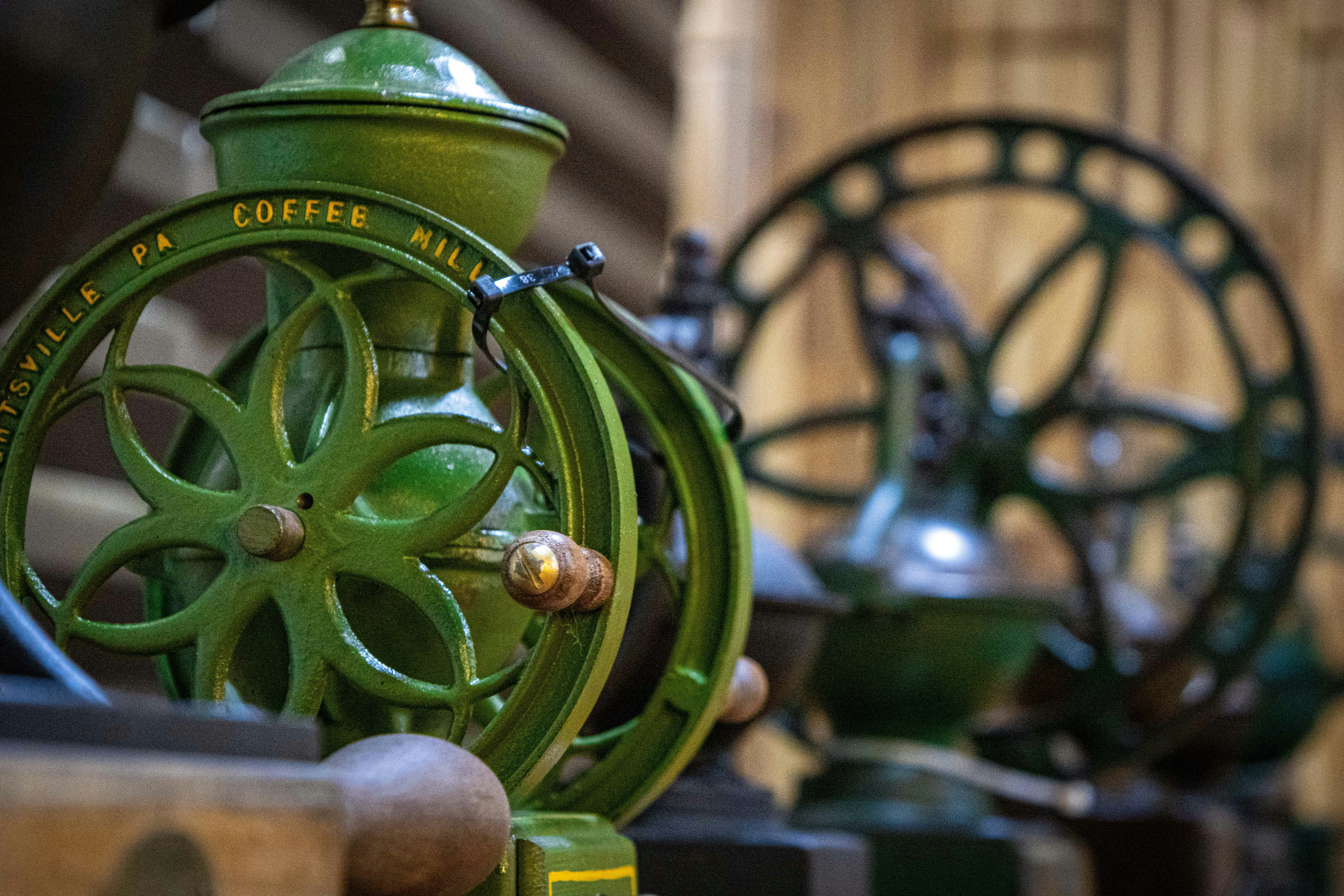 a green and gold metal object