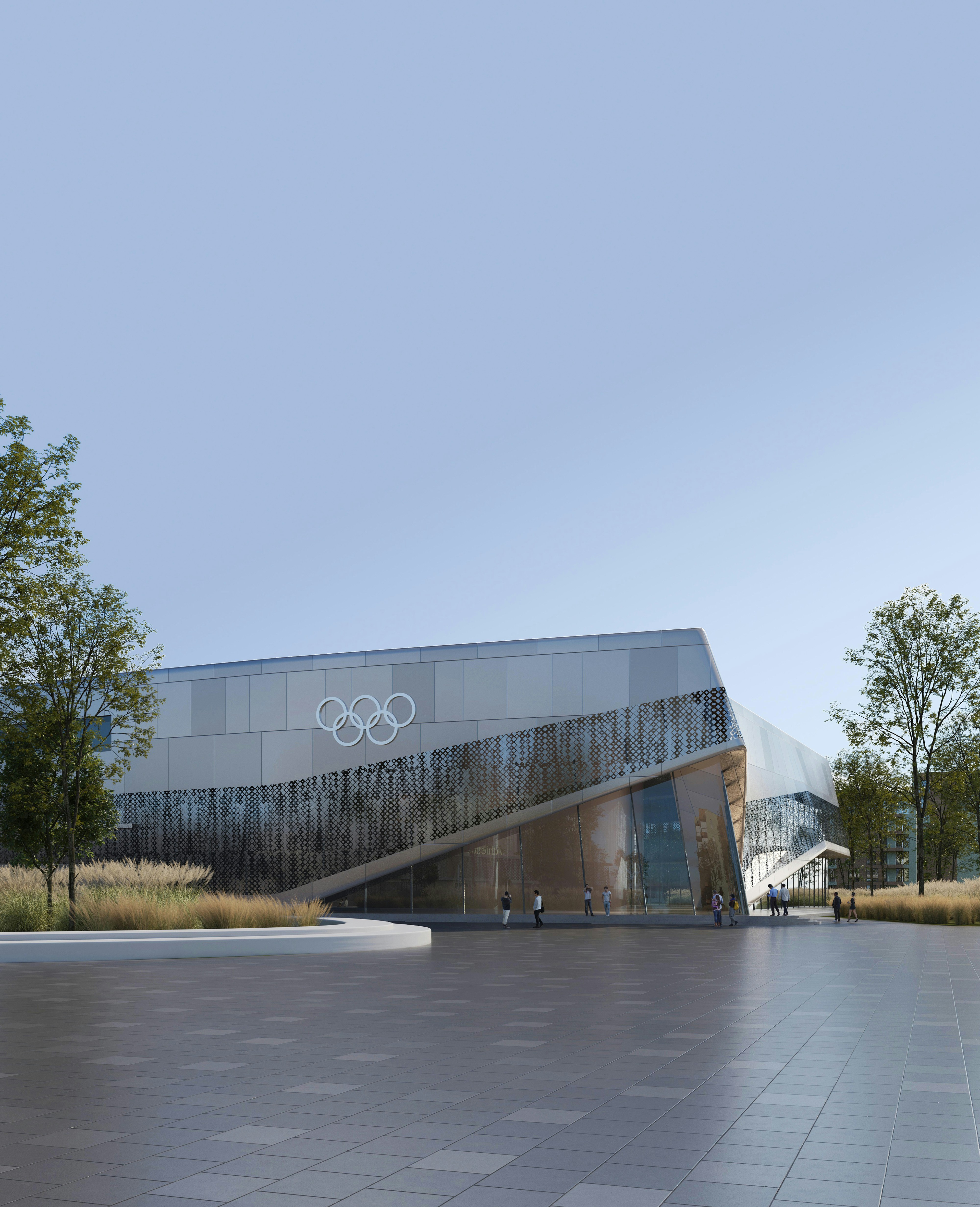 a building with a glass front