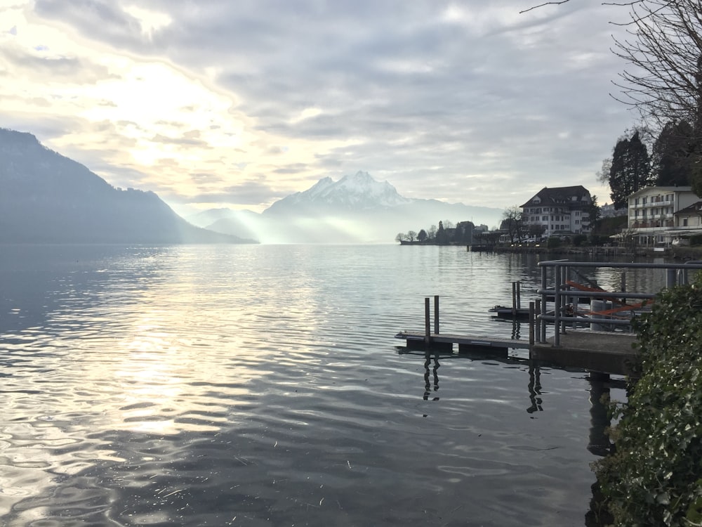 a dock on a lake