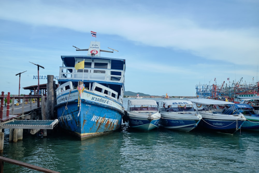 boats docked at a pier