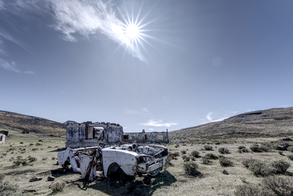 a car in a desert