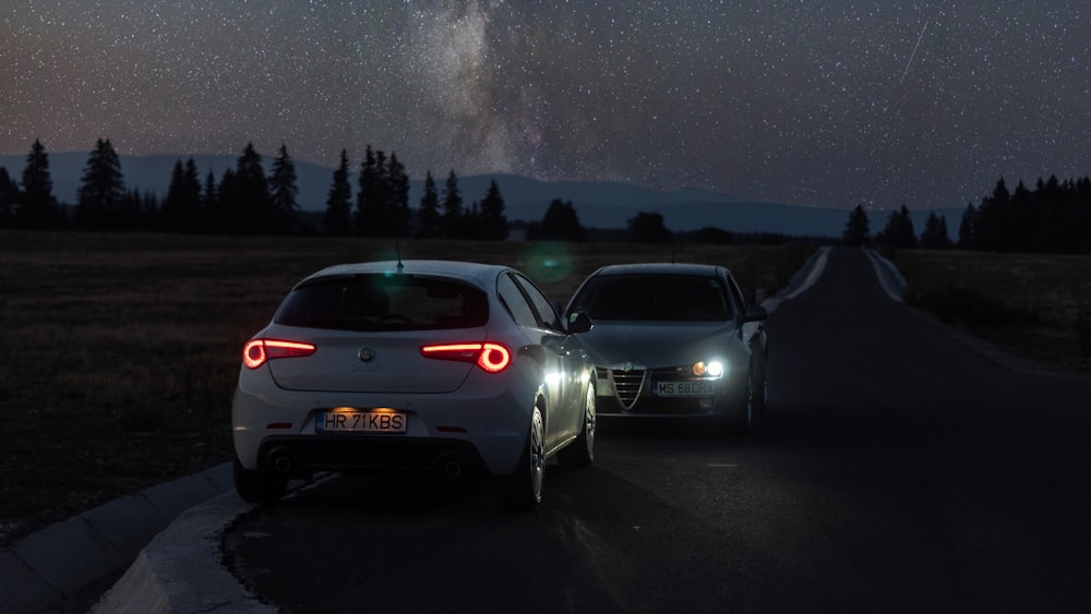 two cars on a road