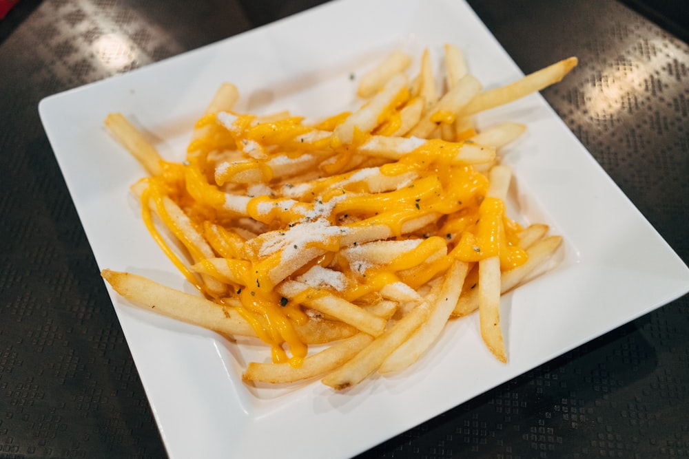 a plate of french fries