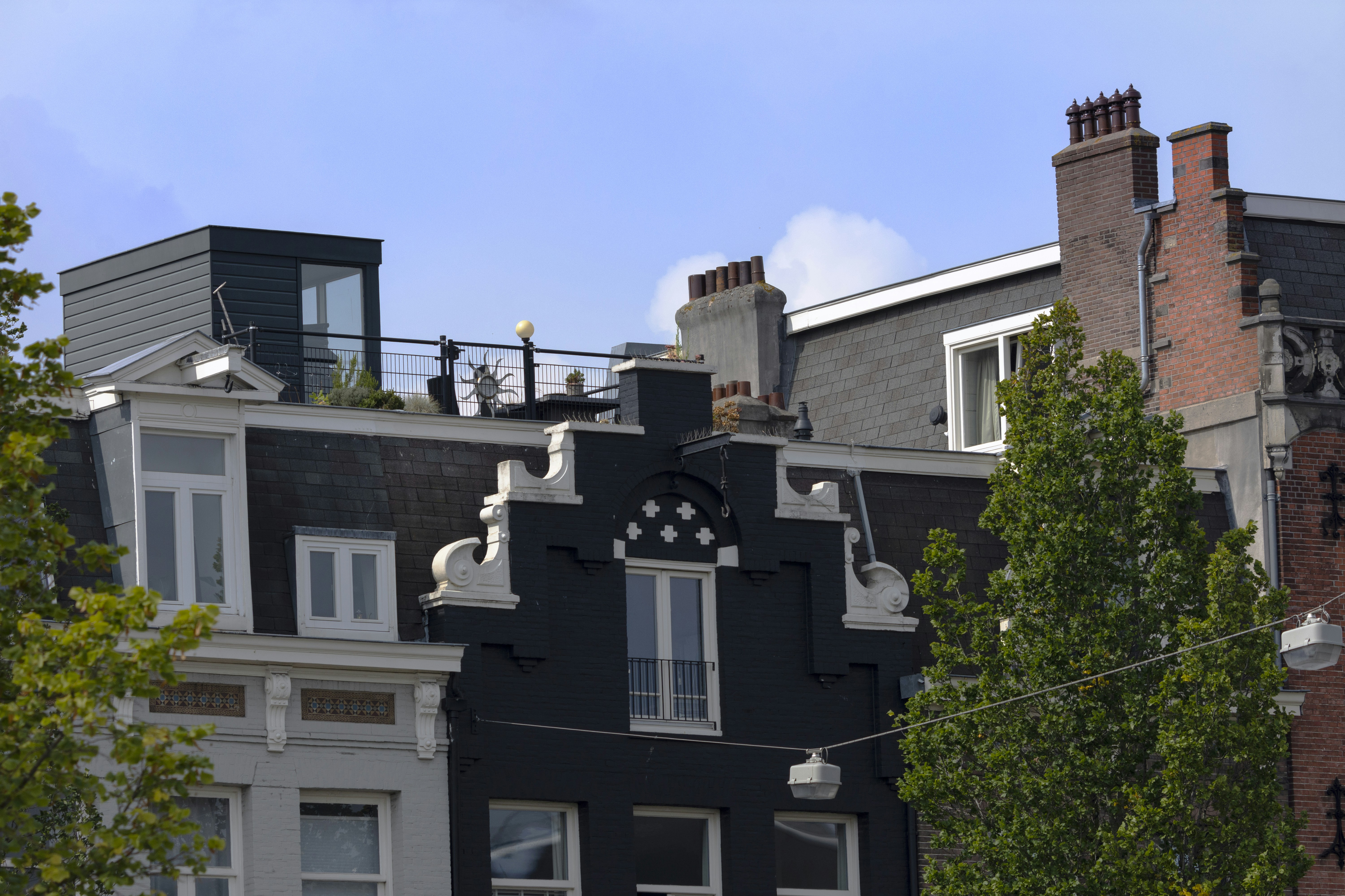 Zonnepanelen Amsterdam — a building with a tree in front of it — Zonnepanelen-installateur in Amsterdam: zonuren, kosten en l