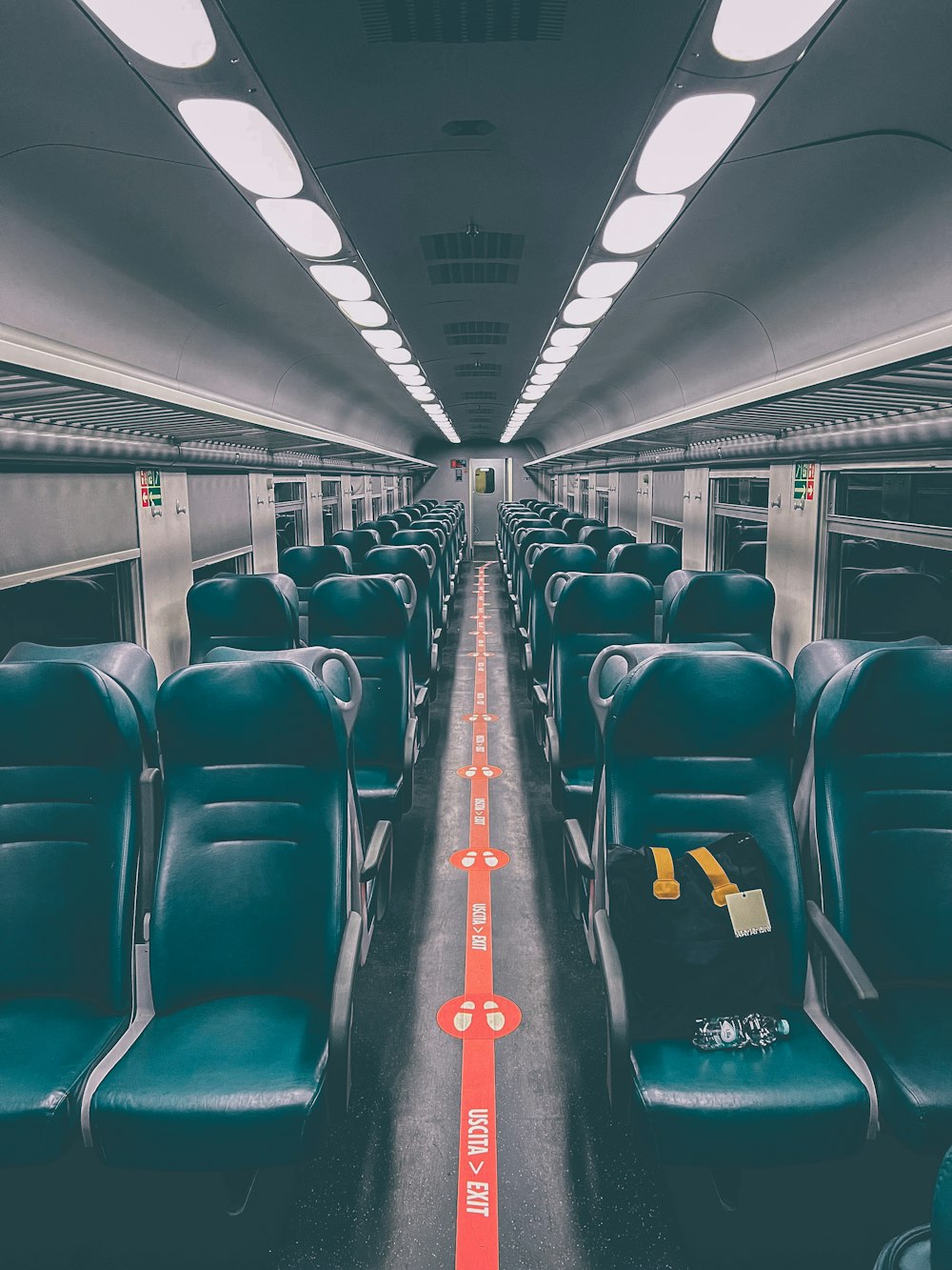 a train with empty seats