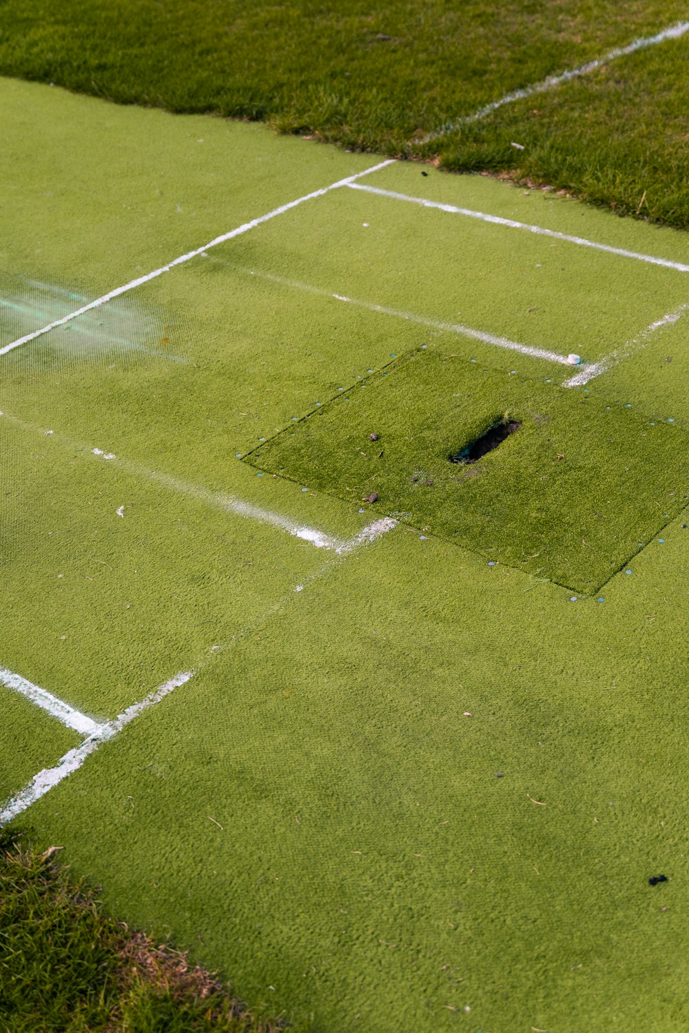 a football field with a net