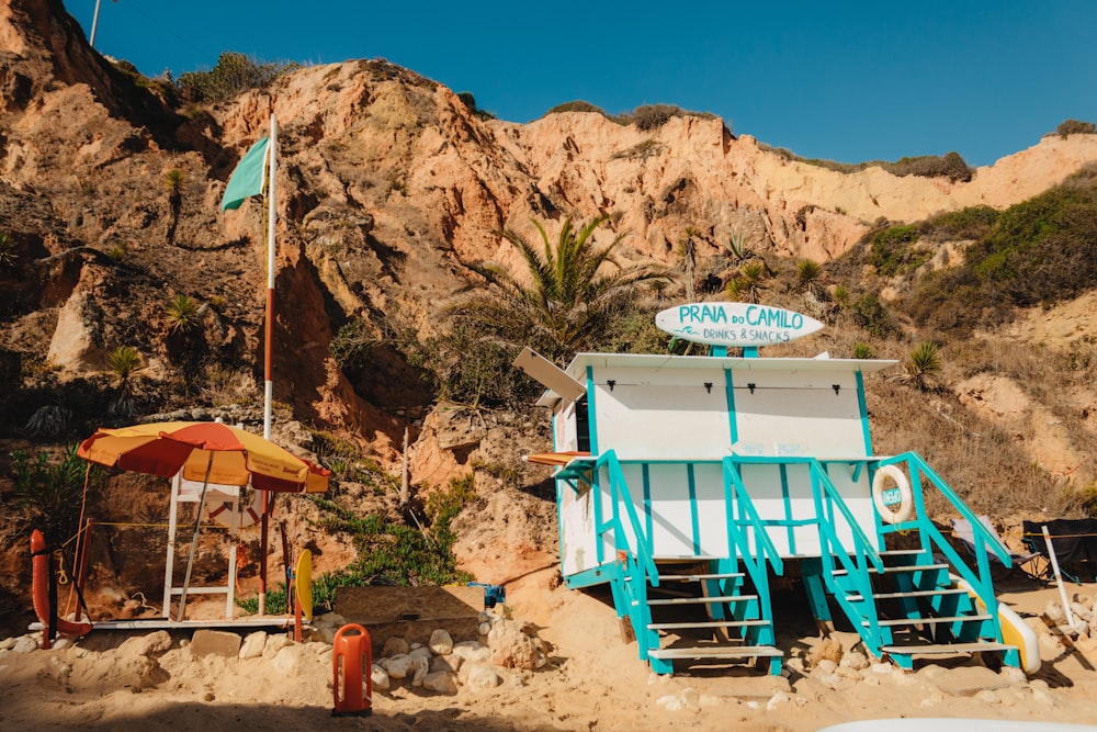 a small play structure in the sand