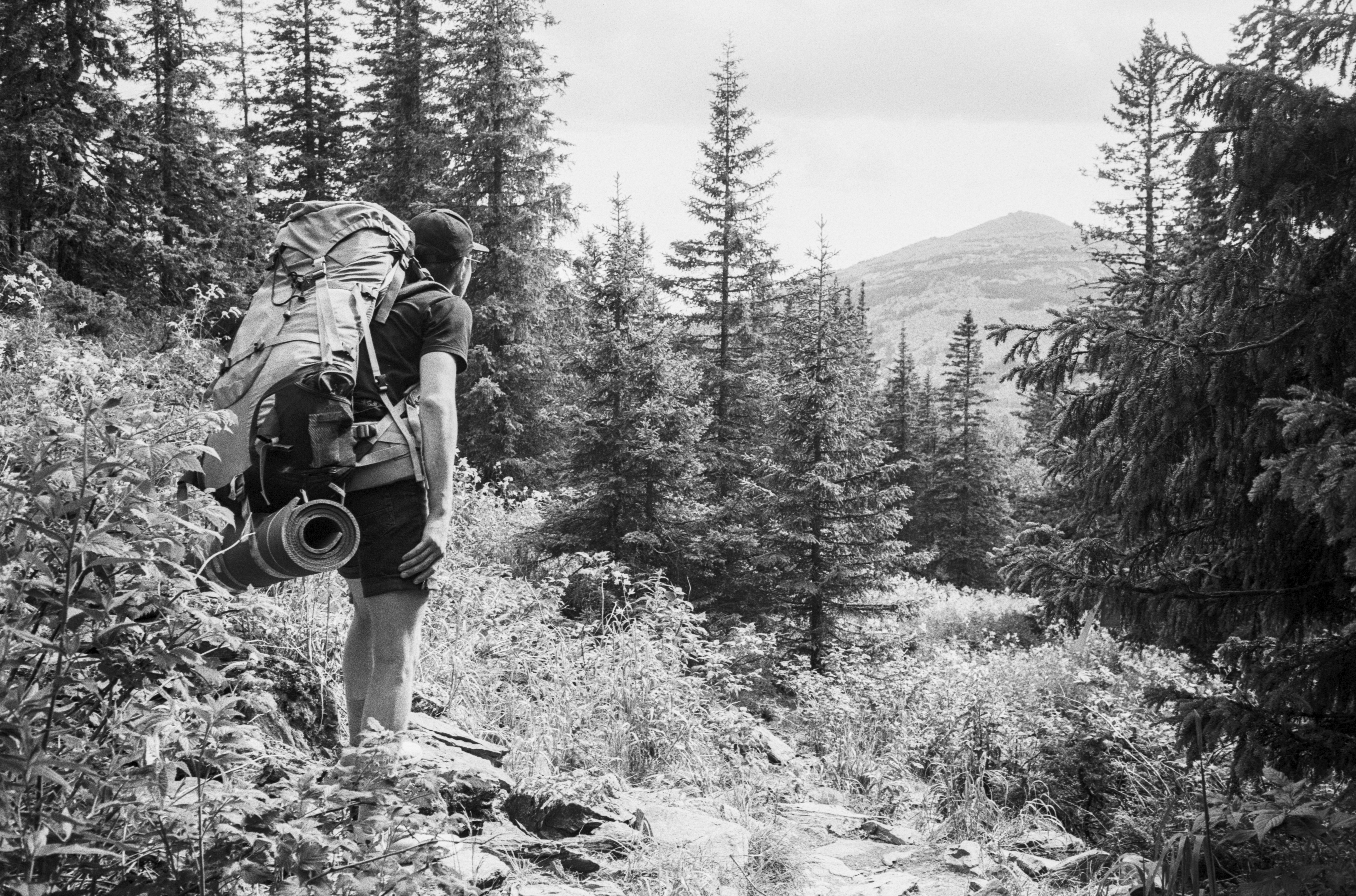 Person with camera on mountain