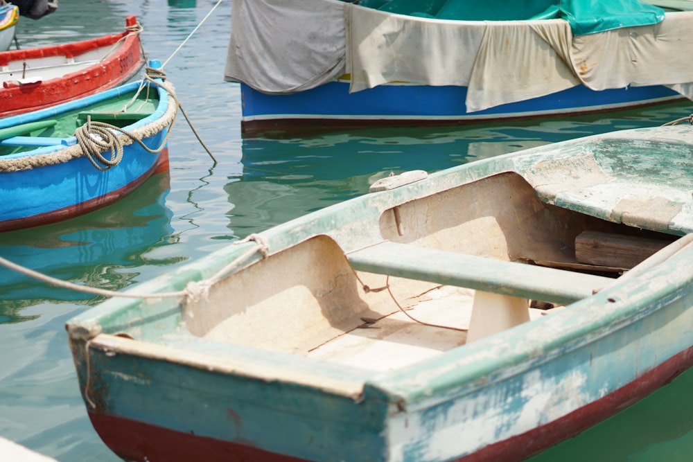 boats are parked in the water