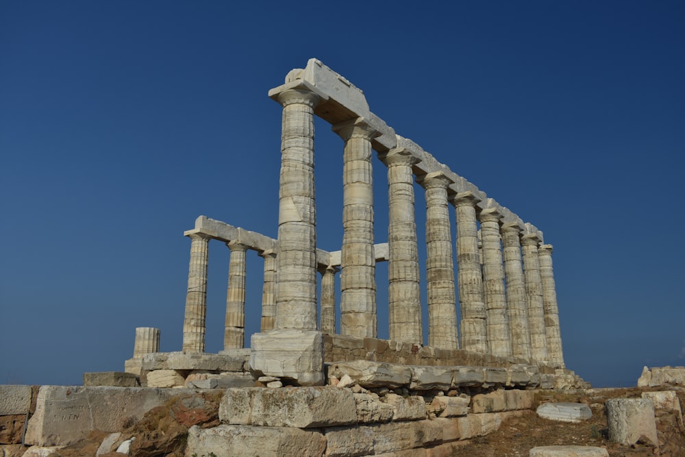 a stone building with columns