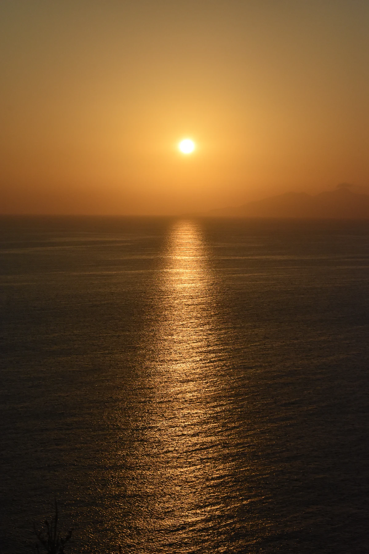 Sunset over the Santorini caldera, Greece