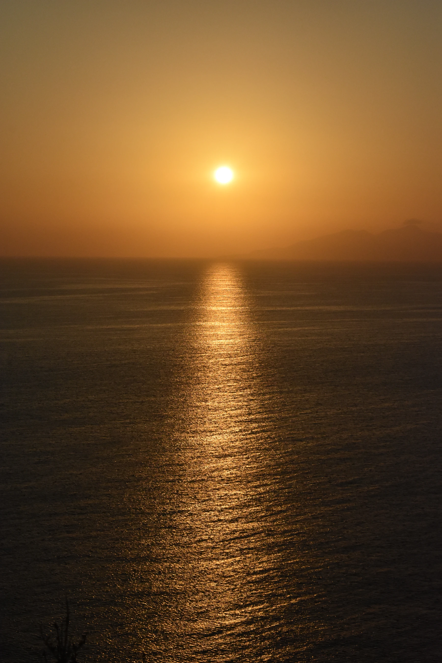 Sunset over the Santorini caldera, Greece