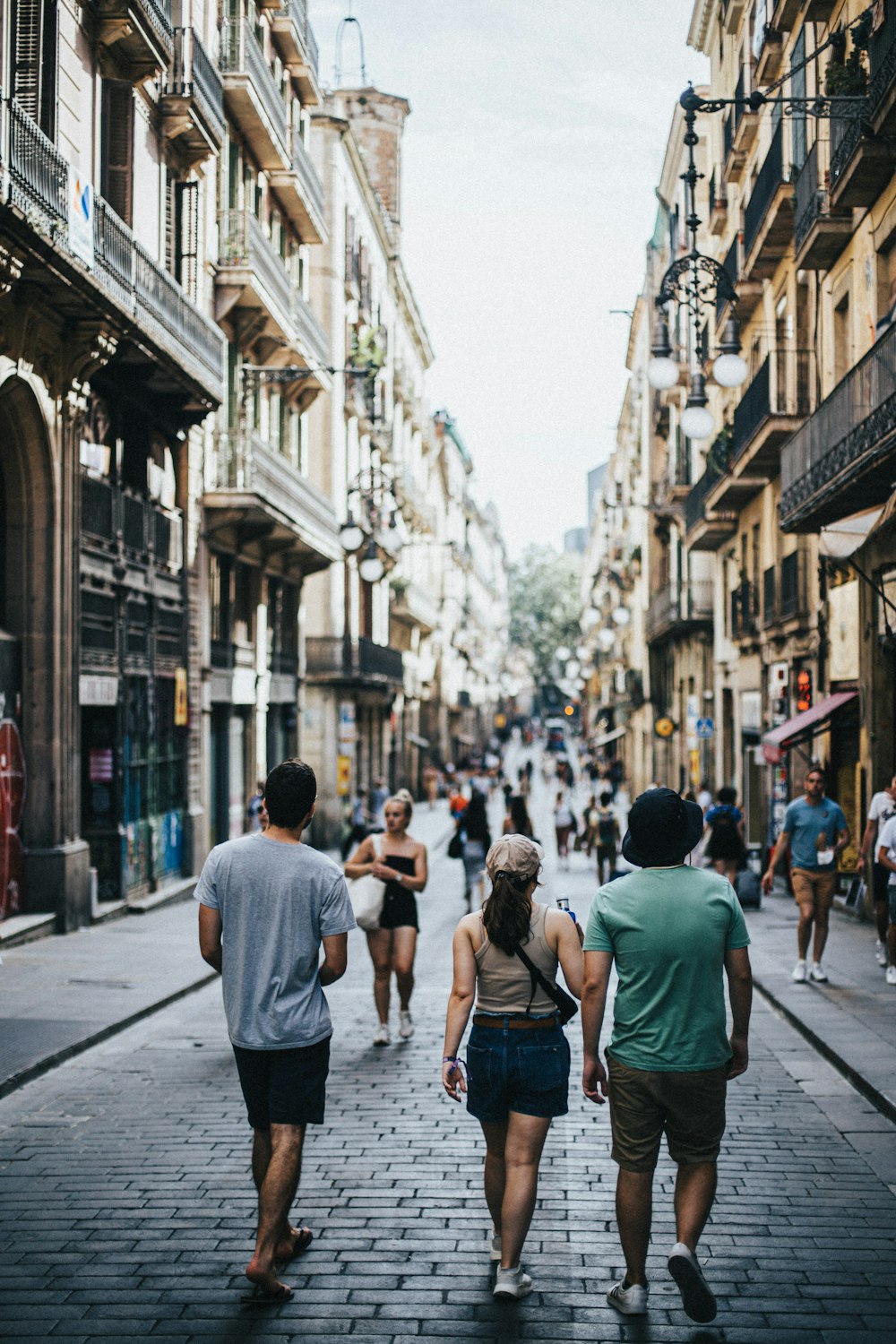 people walking on a street