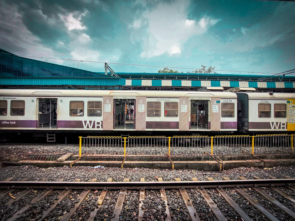 a train on the railway tracks