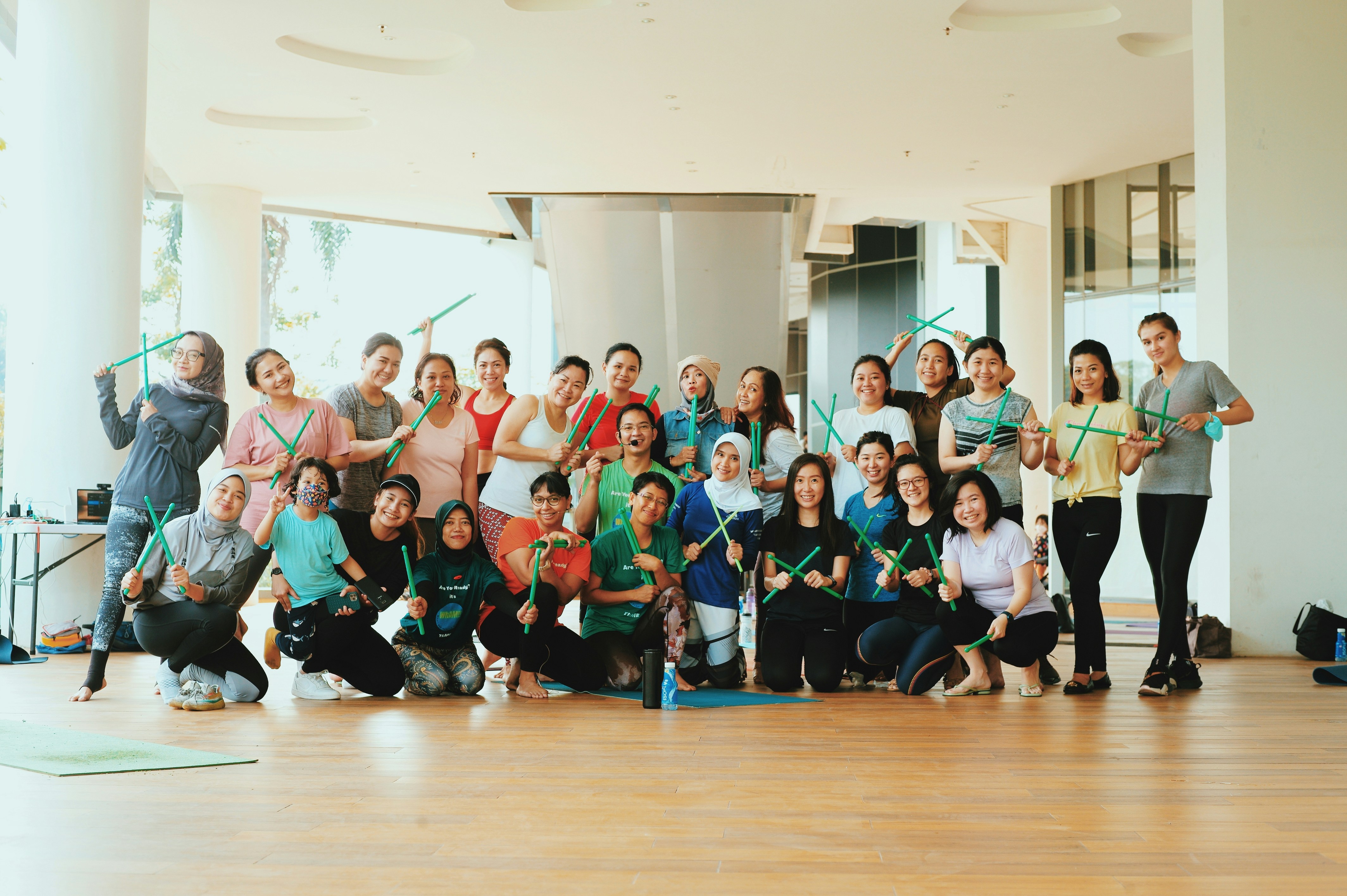 a group of people posing for a photo