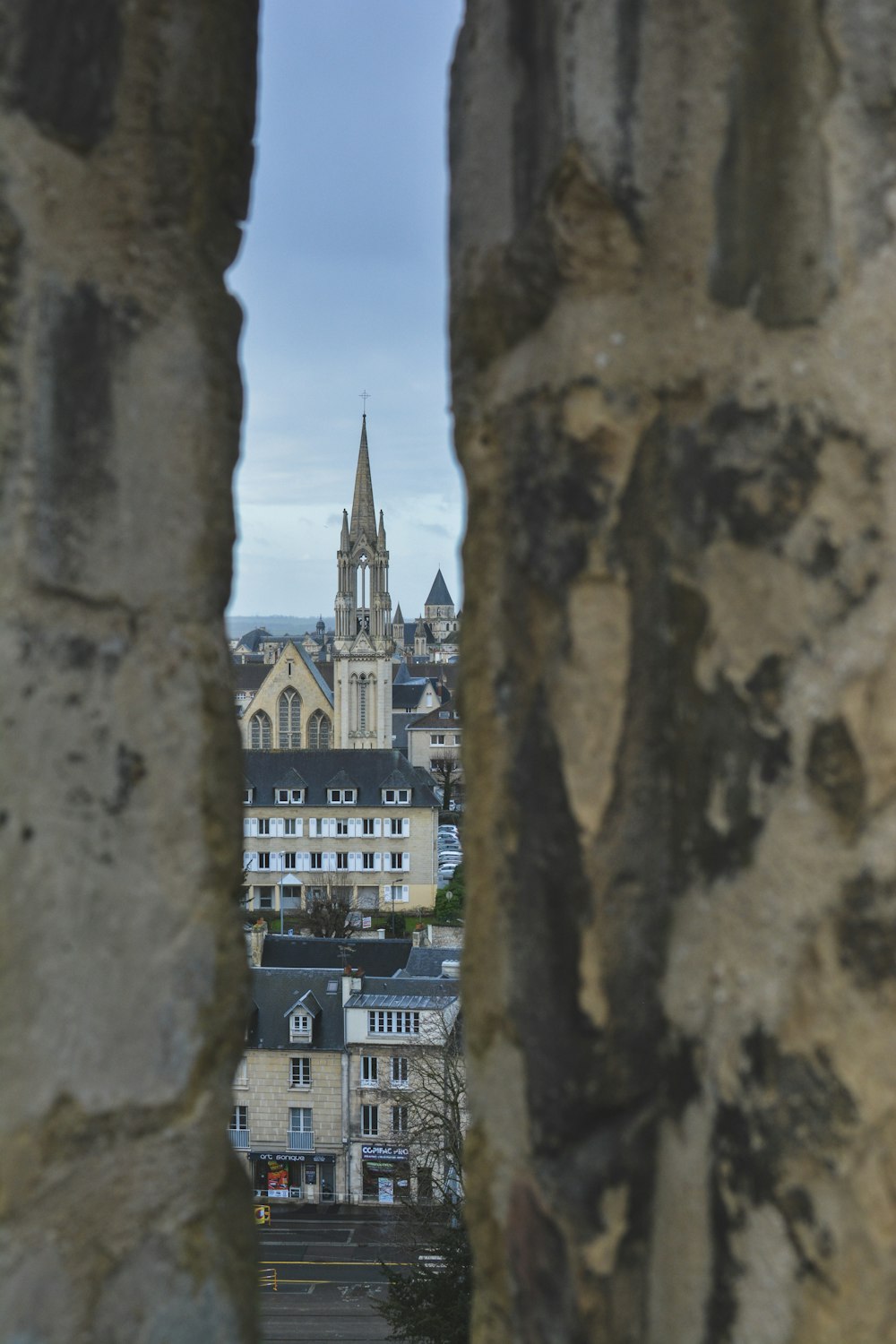 a view of a city from a cliff