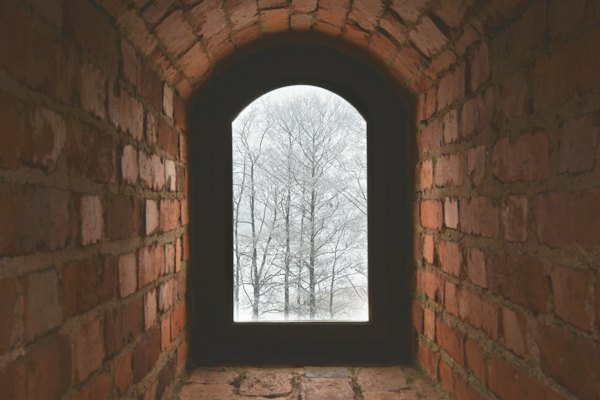 A window in a brick building — Trakai, Lithuania
