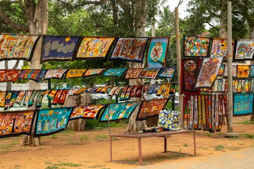 a wall covered in posters