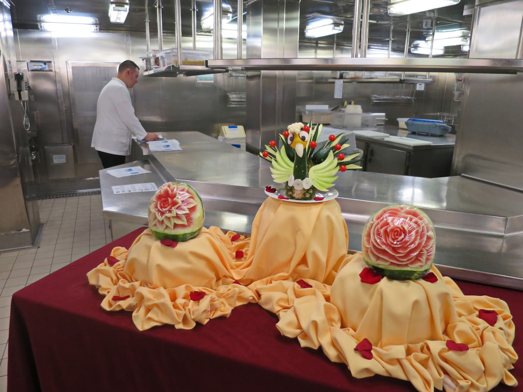 a couple of cakes on a table,