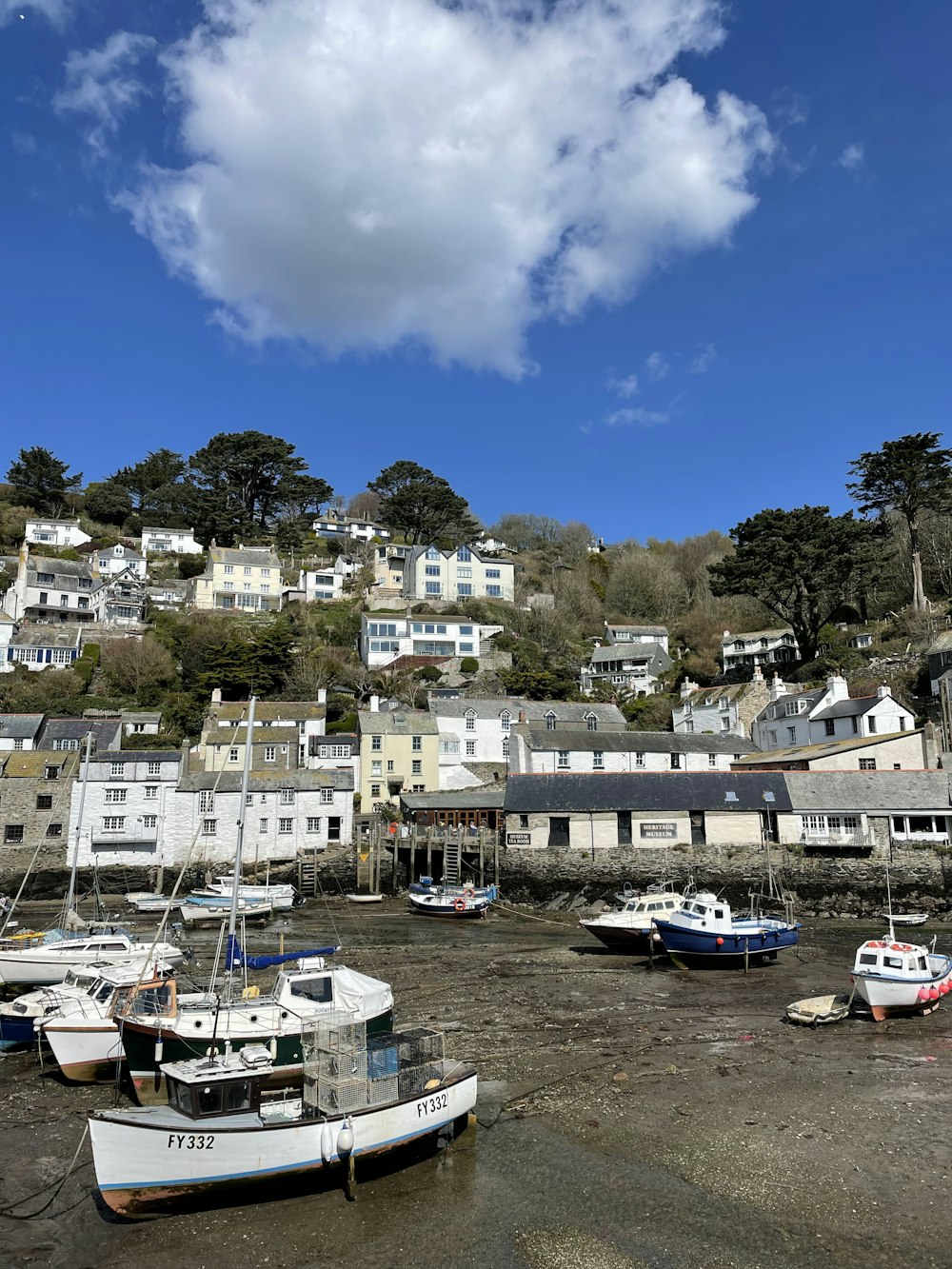 boats parked on the water