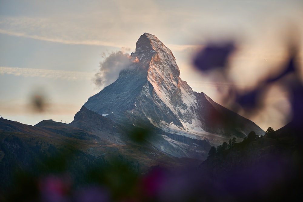 Matterhorn with clouds around it