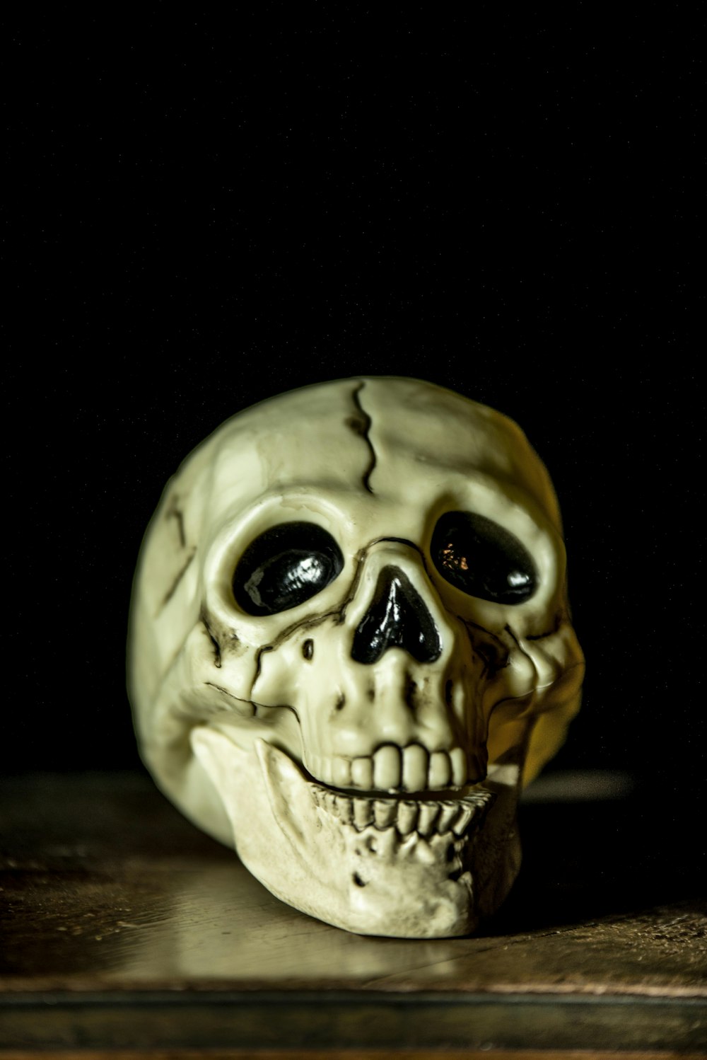 a skull with a black background