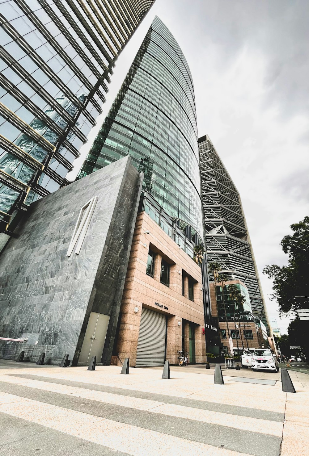 a building with glass walls