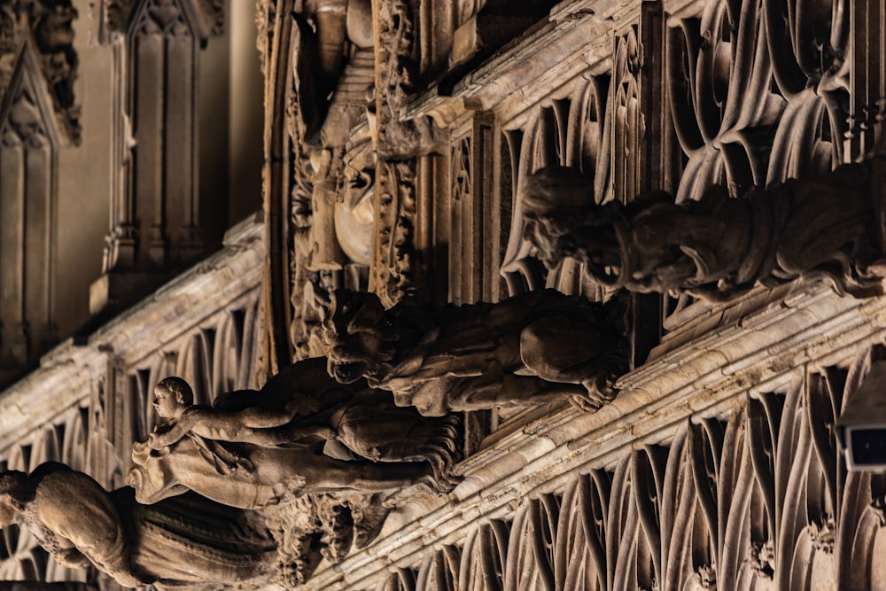 a group of statues in a room