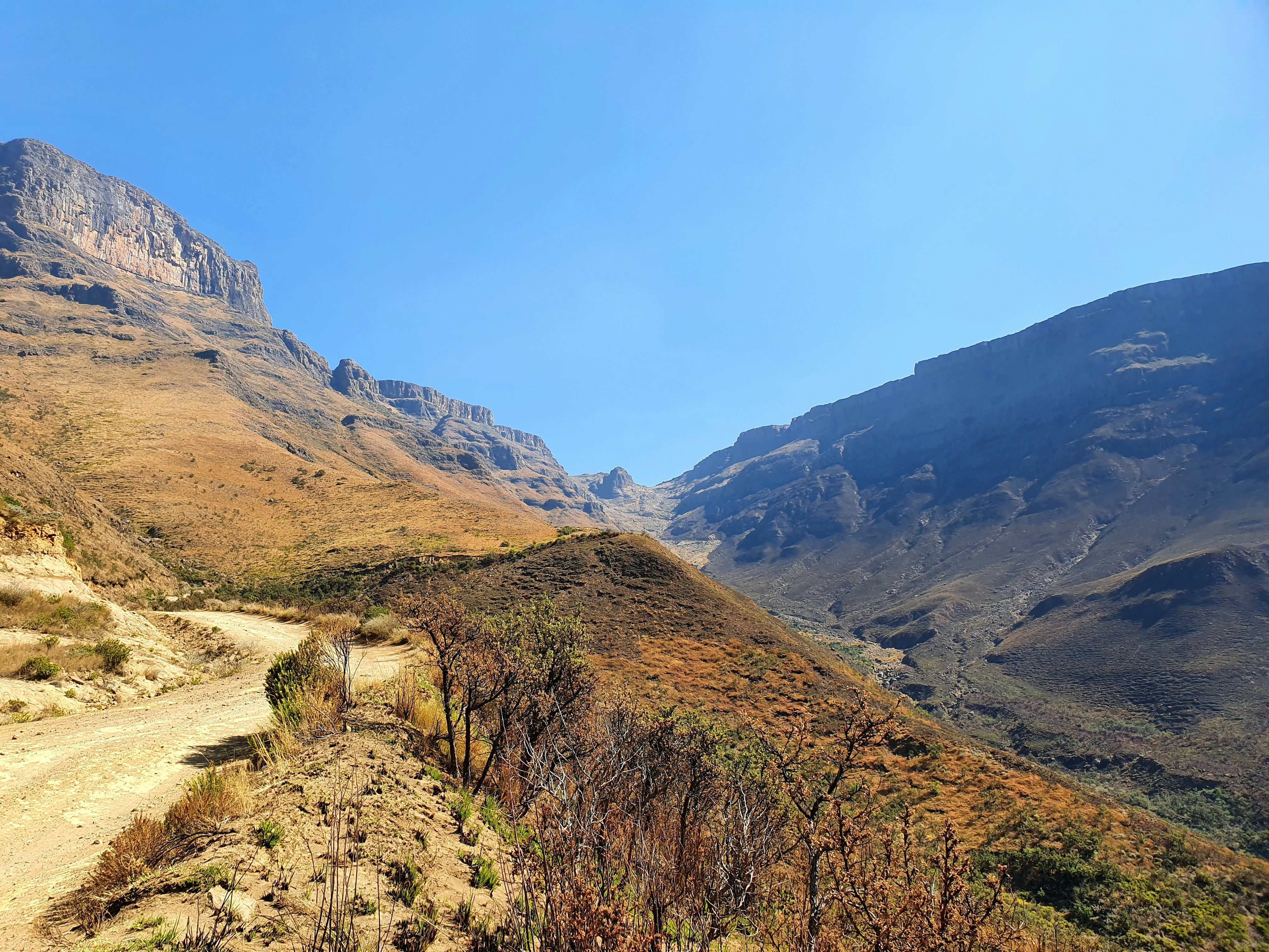 a valley between mountains