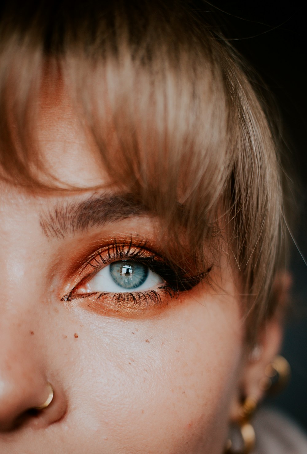 a close up of a person's face