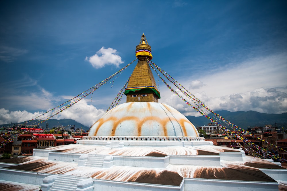 a large domed building with Boudhanath