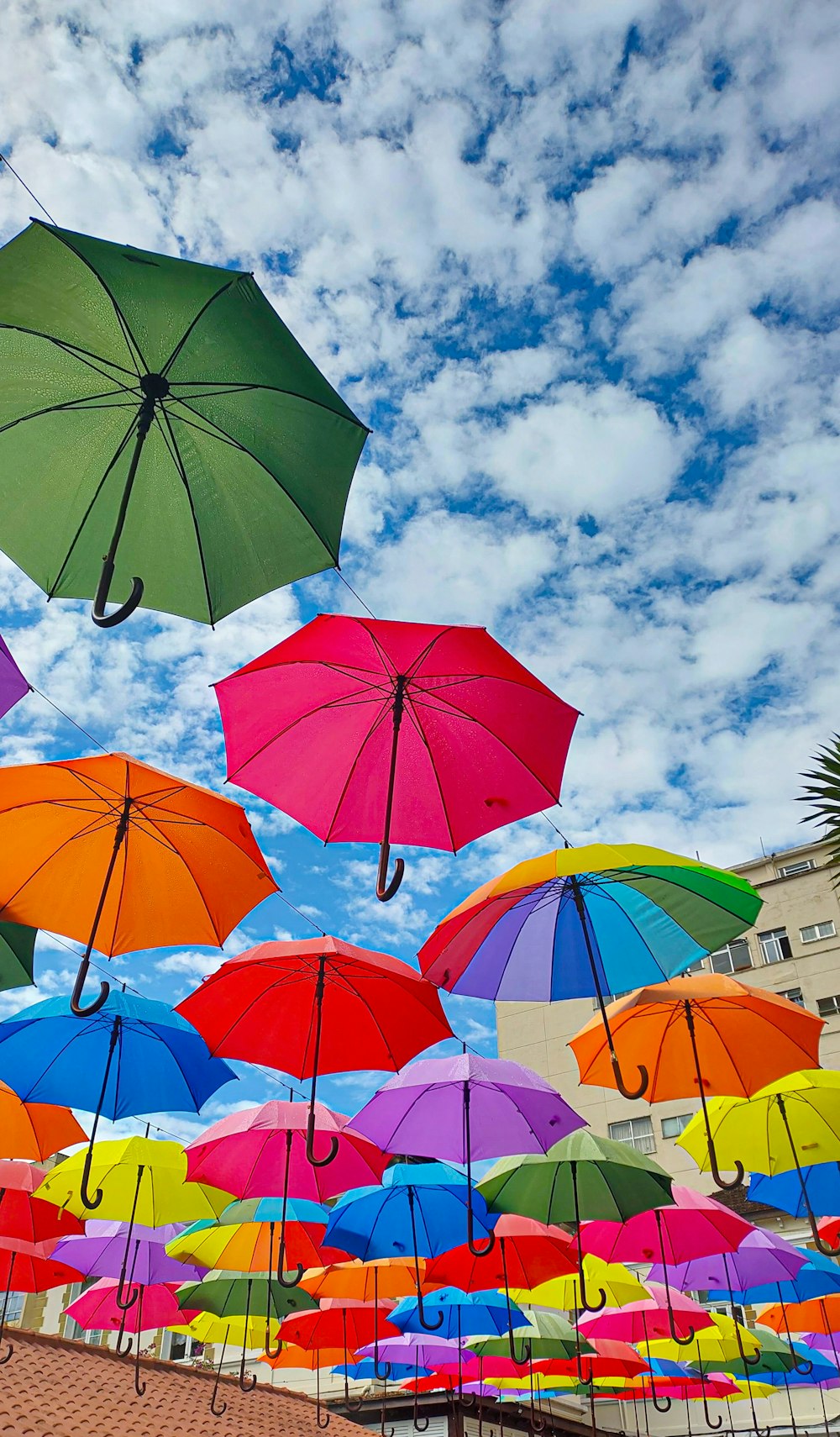 a group of colorful umbrellas