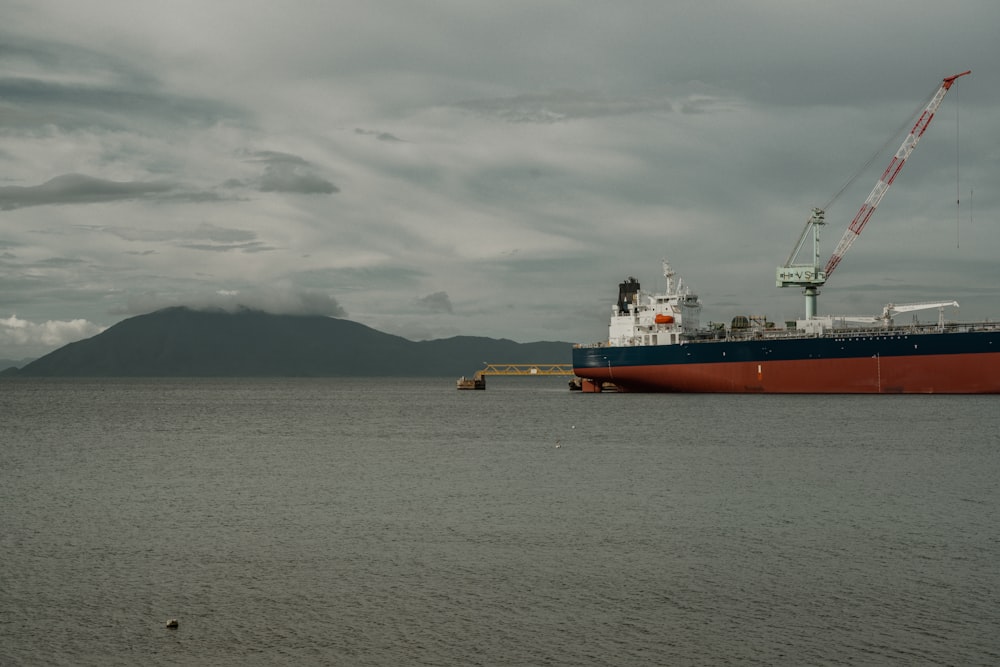 a large ship in the water