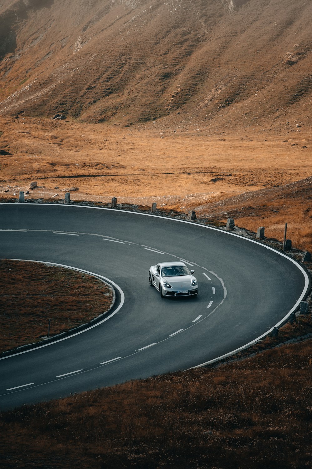 a car driving on a road